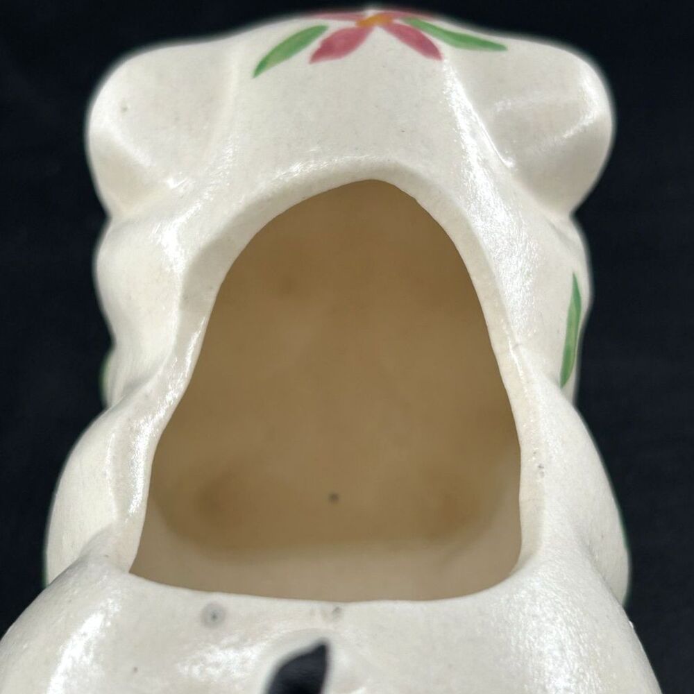 VTG Sm Ceramic Pig Planter Hand Painted Floral Minor Crazing 5"L x 2 3/4"W x 3"H - Picture 7 of 9